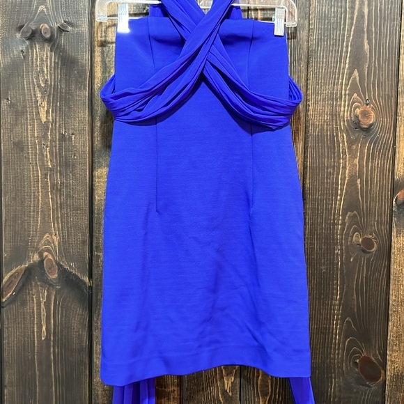 Diane Von Furstenberg Mini Dress 0 Blue Convertible Sash Versatile Cocktail - Picture 2 of 13